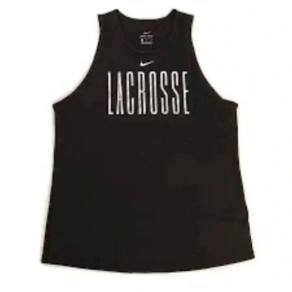 Nike lacrosse dri fit black tank top size small sleeveless - Picture 1 of 6